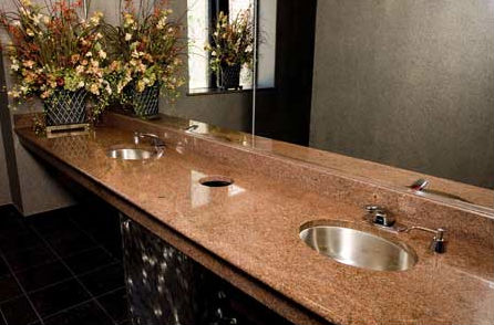 bathroom countertop image with flowers